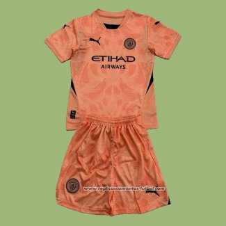 Camiseta Manchester City Portero Nino 2024 2025 Naranja