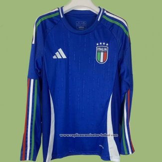 Primera Camiseta Italia Manga Larga 2024 2025