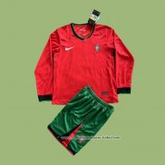 Primera Camiseta Portugal Nino Manga Larga 2024